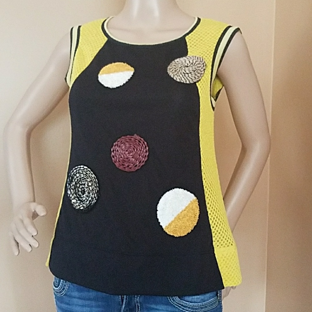 Save The Queen sleeveless top with appliques.